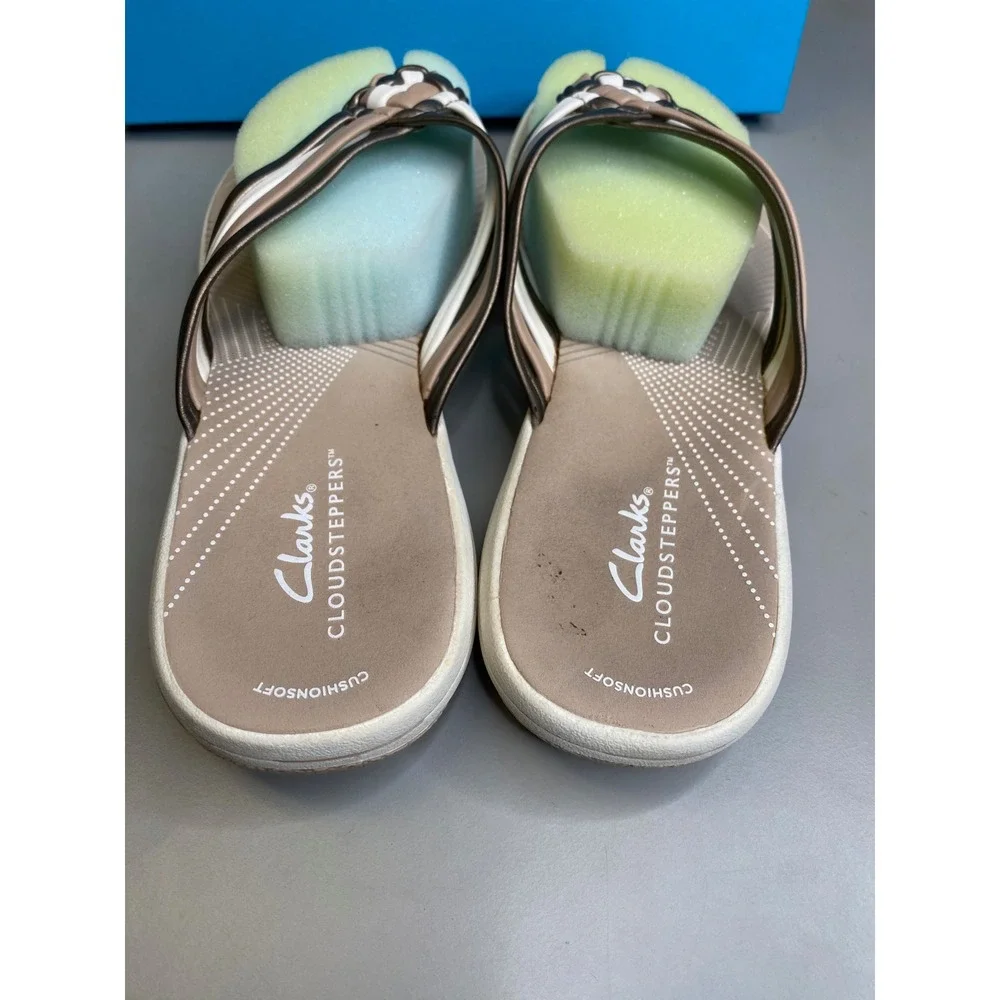 Clarks Cloudsteppers Breeze Coral Metallic Combi Sandals Womens 9
